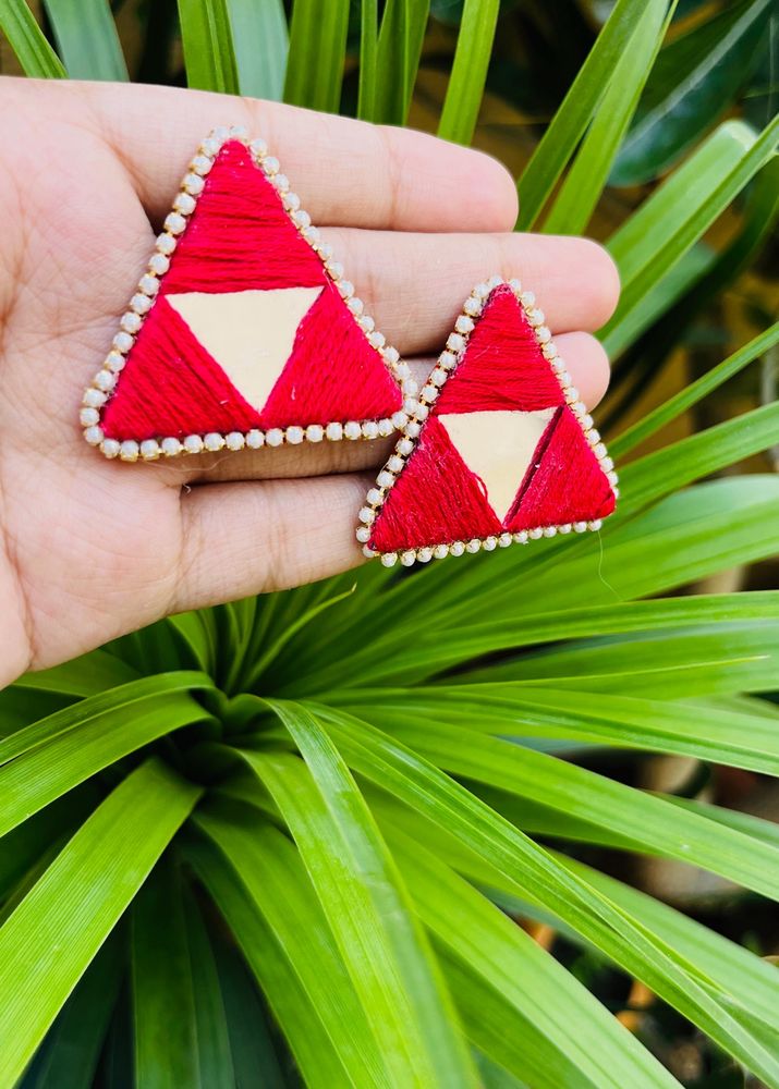 Red Mirror Earring