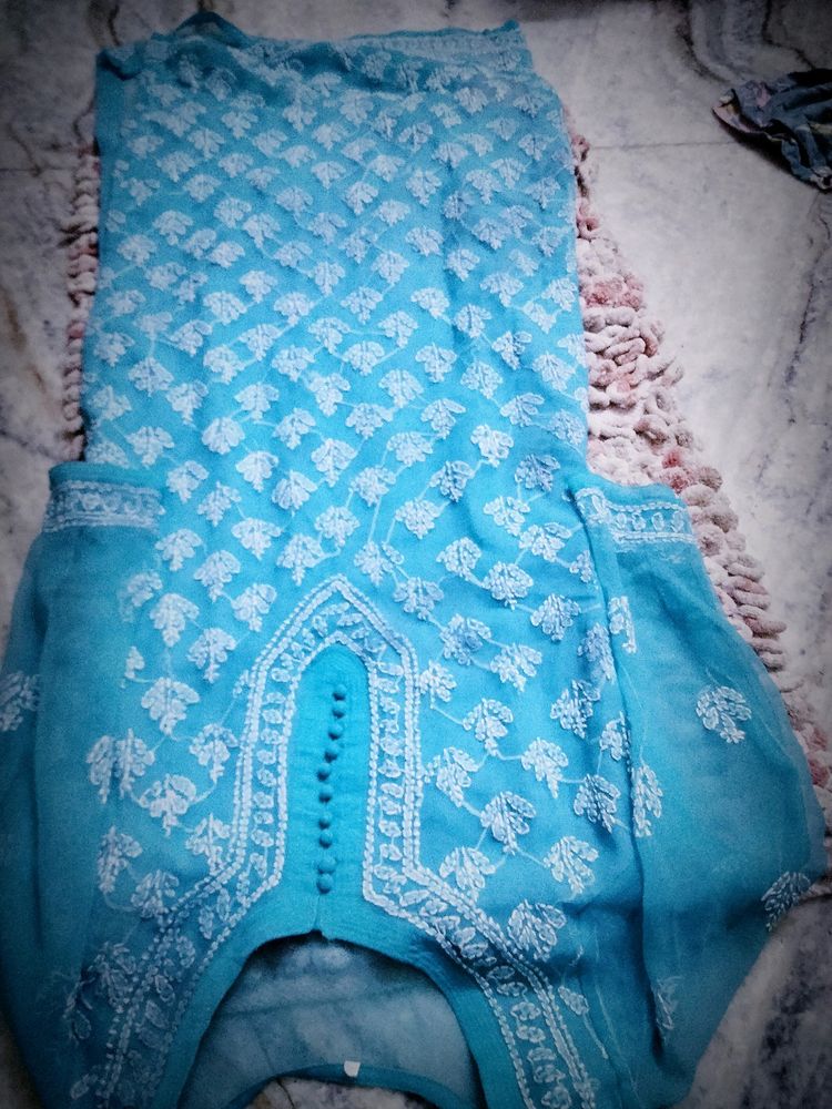 Blue 💙 Chikankari Kurti For Sale