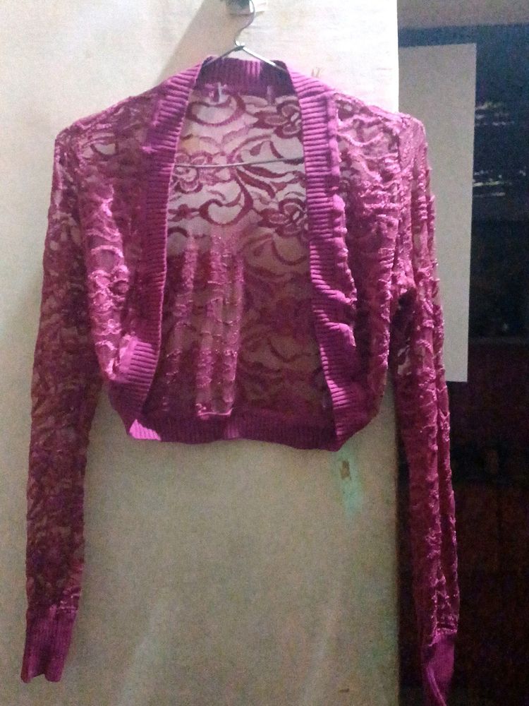 Purple Color Open Net Top With Best Fabric..