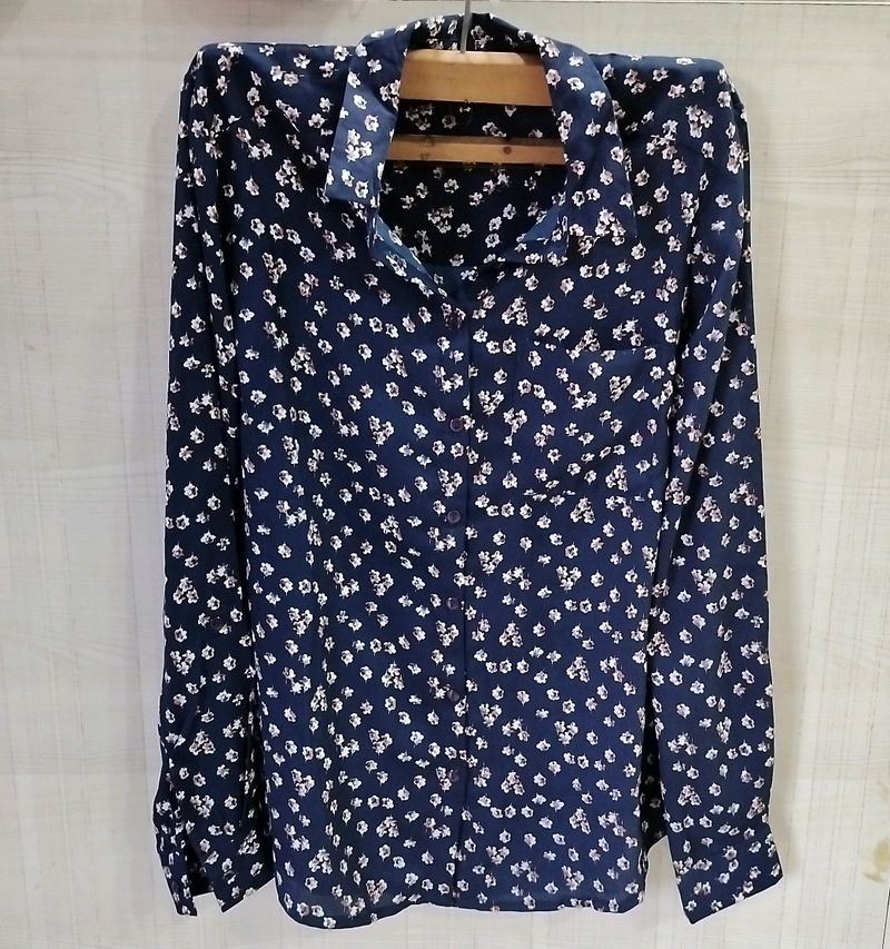 Navy Blue Floral Shirt