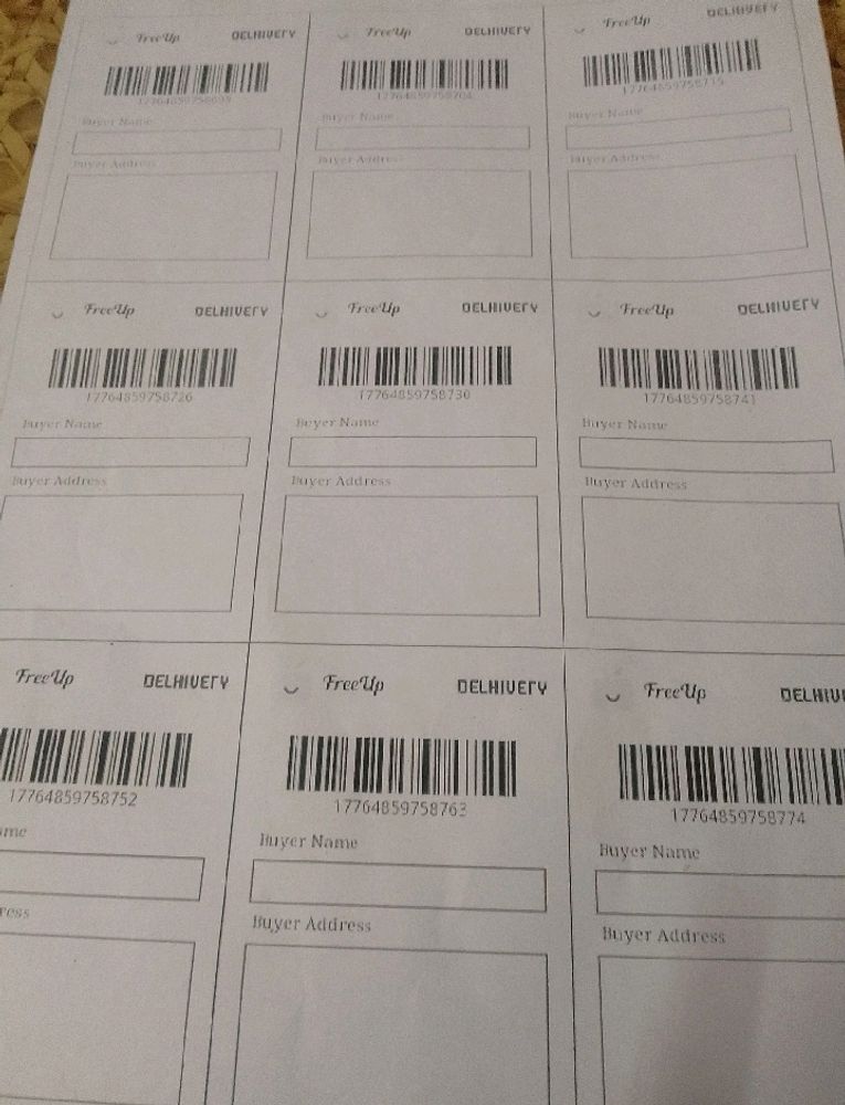 30 Shipping labels