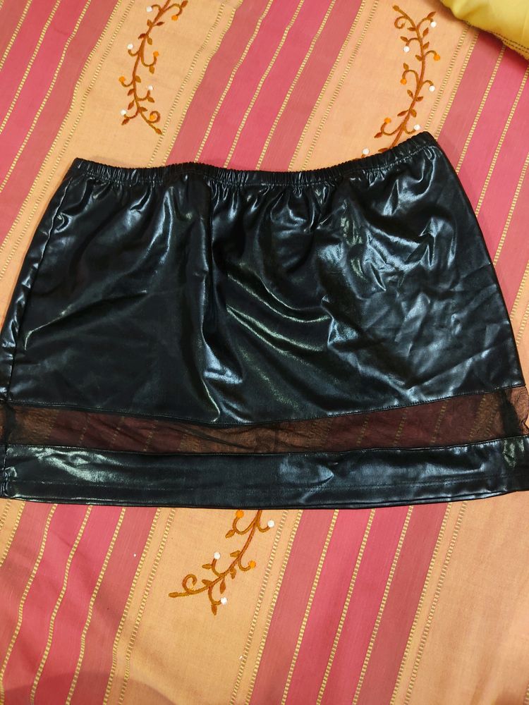 New Faux Leather Mini Skirt