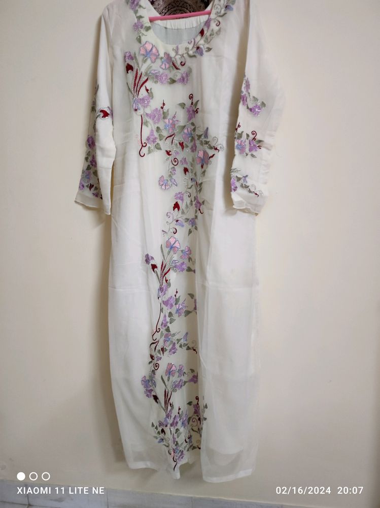 Party Wear Kurta With Floral Work