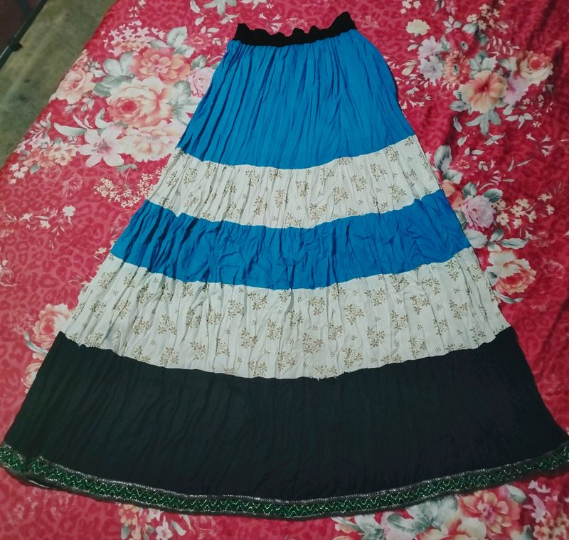 Blue,White, Black Skirt