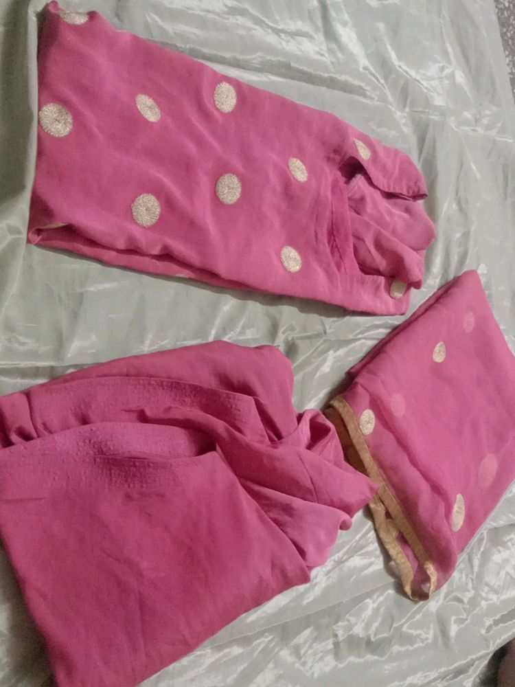 Pink Suit Set With Dupatta