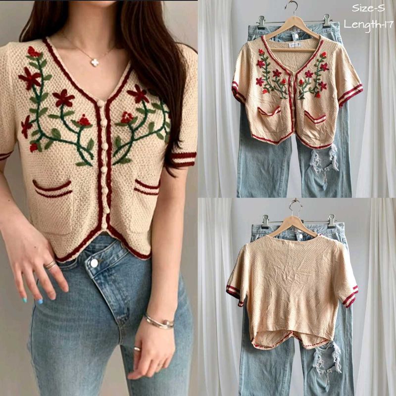 Embroidery Knit Top