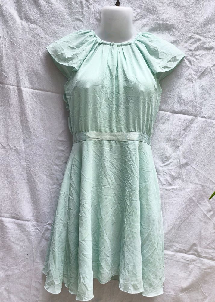 11T. CUTE LIGHT SEA GREEN MINI FROCK