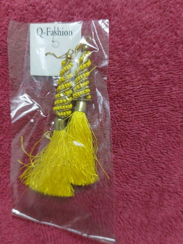 Yellow Brand New Earings