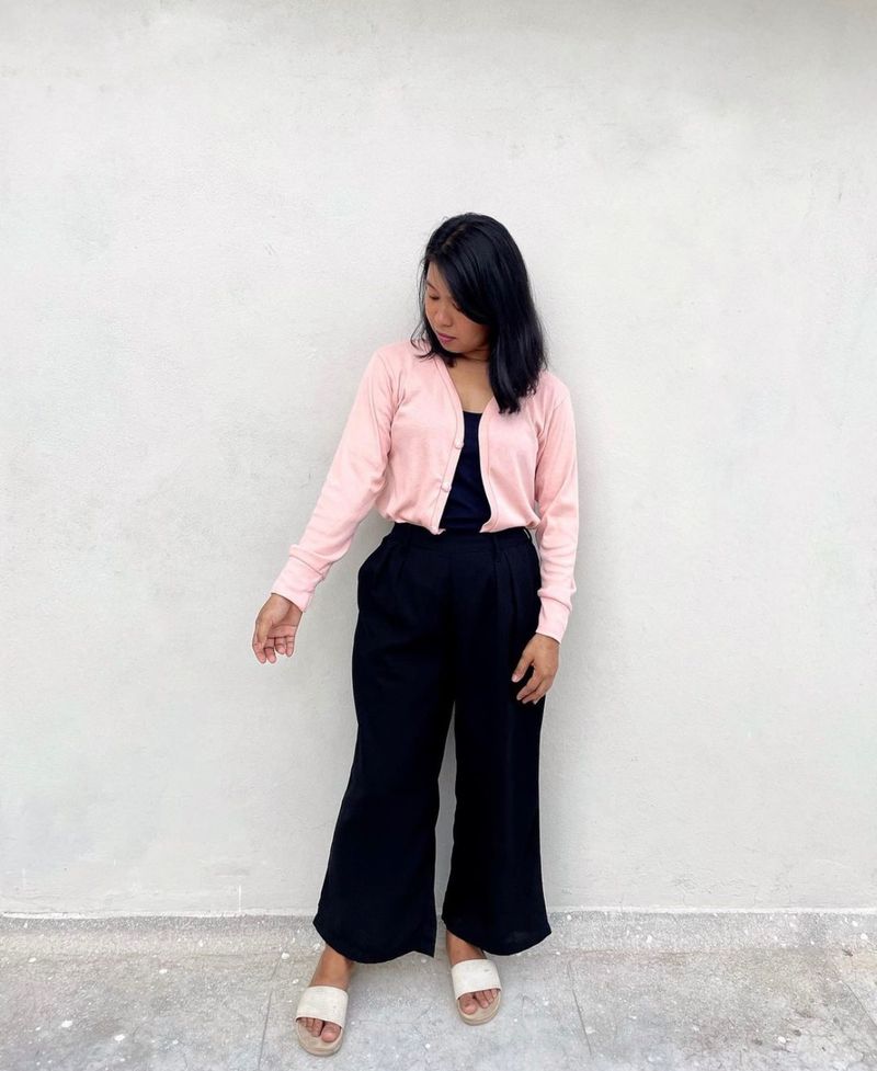 Peach Solid Cardigan