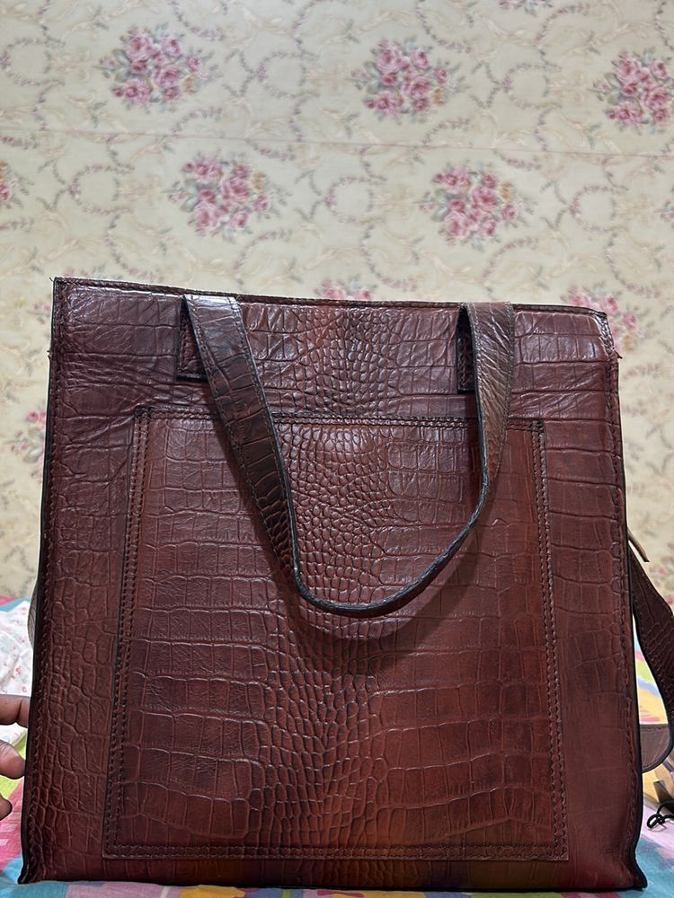 Brown Leather Tote Bag