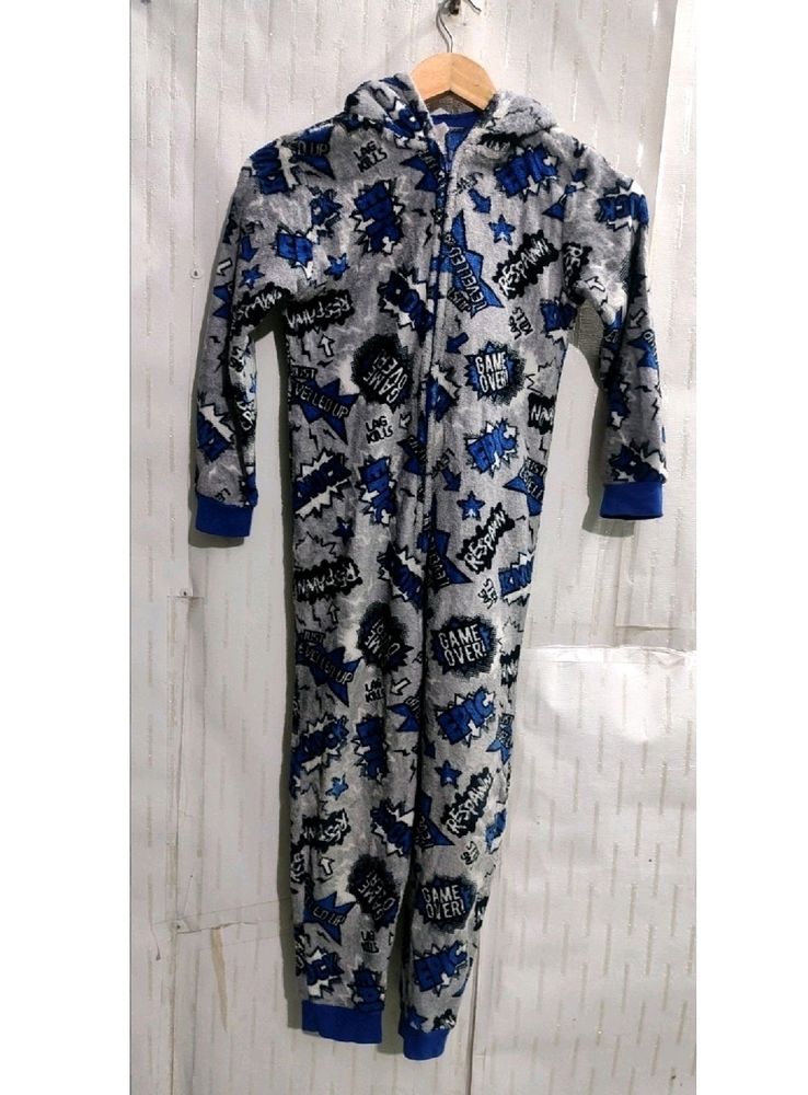 Soft Hoodie Jumpsuit For Boy's