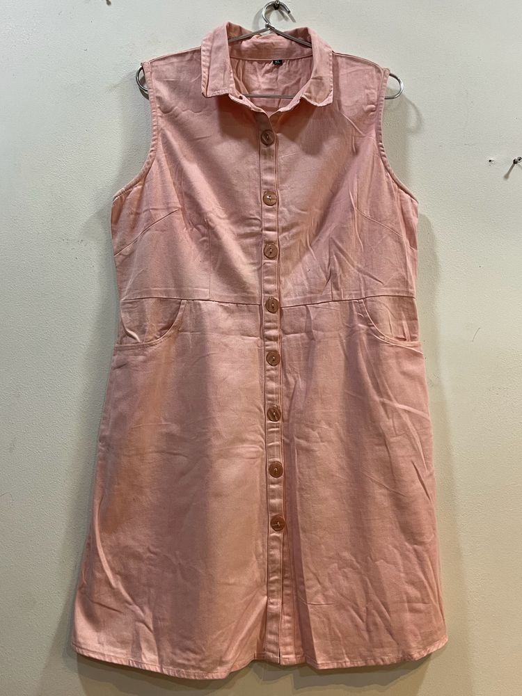 Pink Shirt Dress