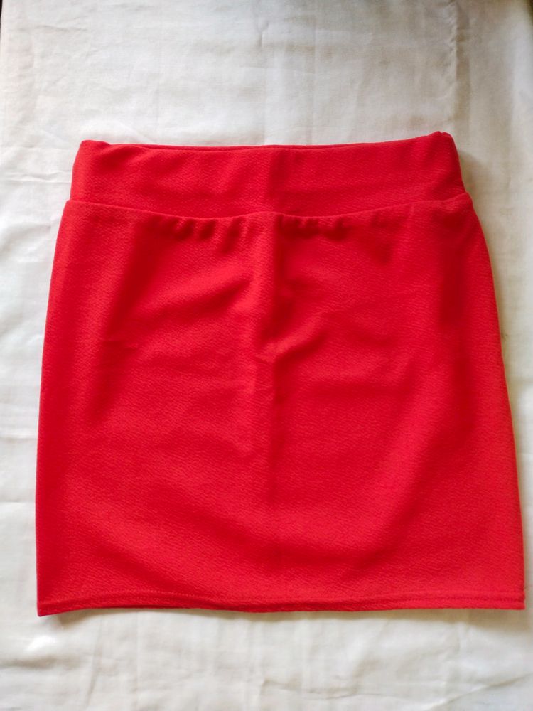 Red Short Pencil Skirt