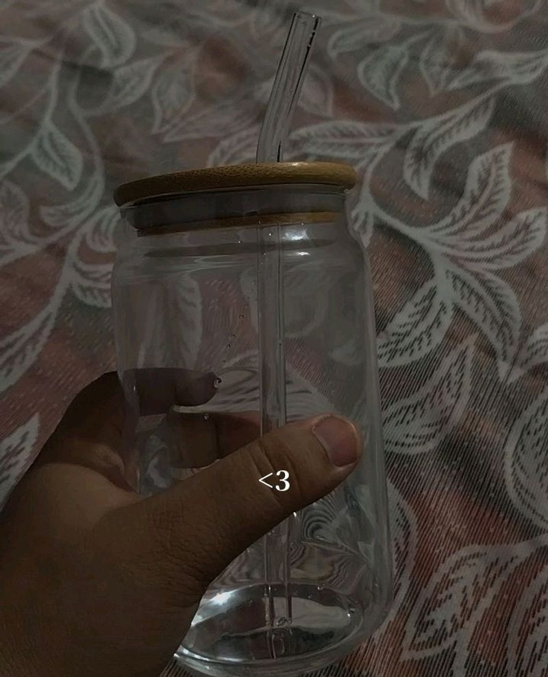 Glass Tumbler With Wooden Lid