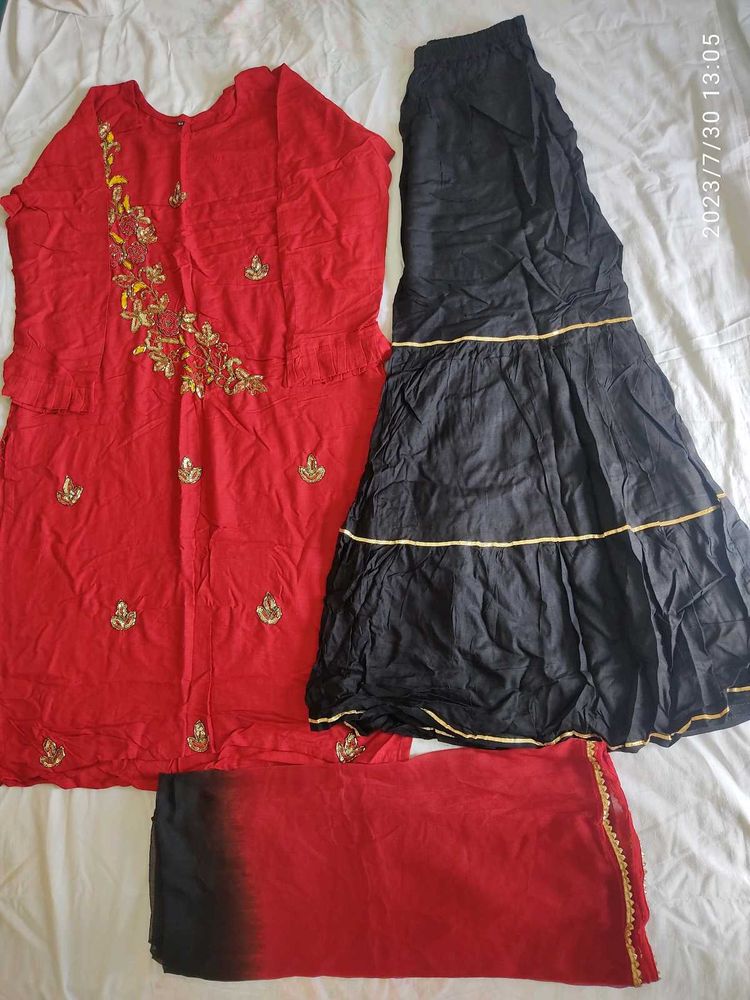 Rayon Sharara Set