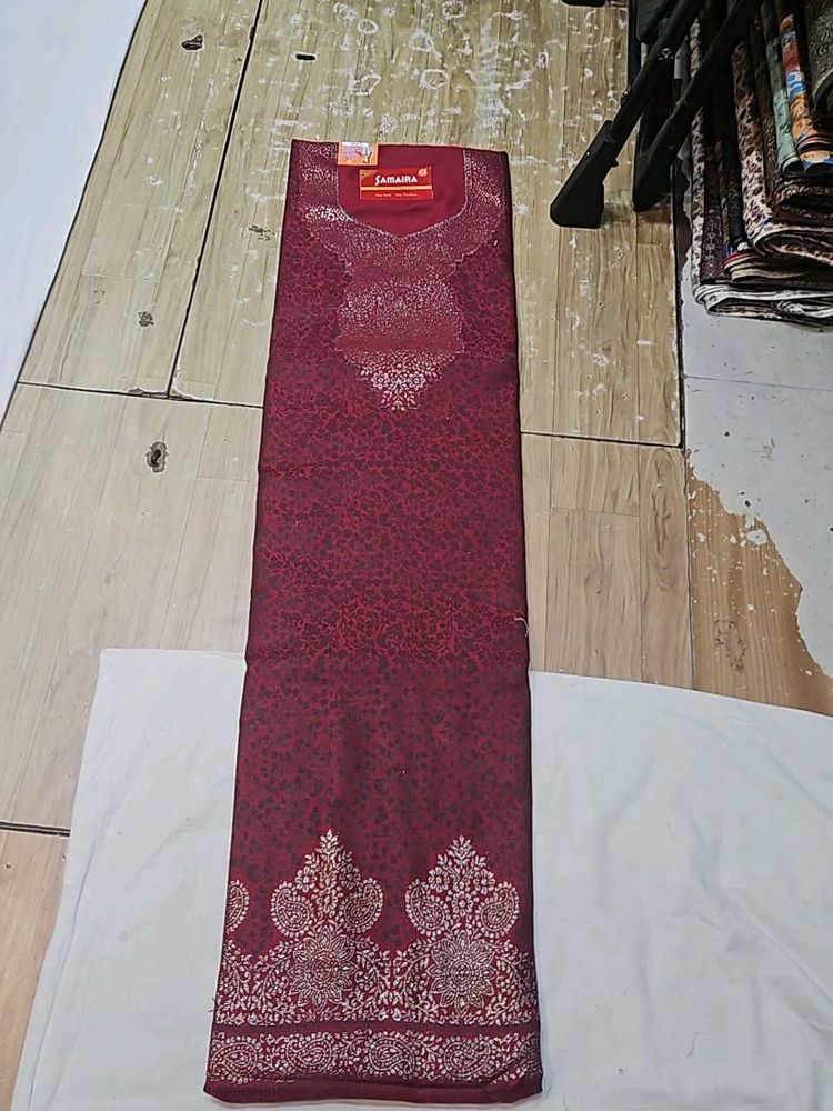 Woolen Jari Suit With Print Salwar Ans Stole