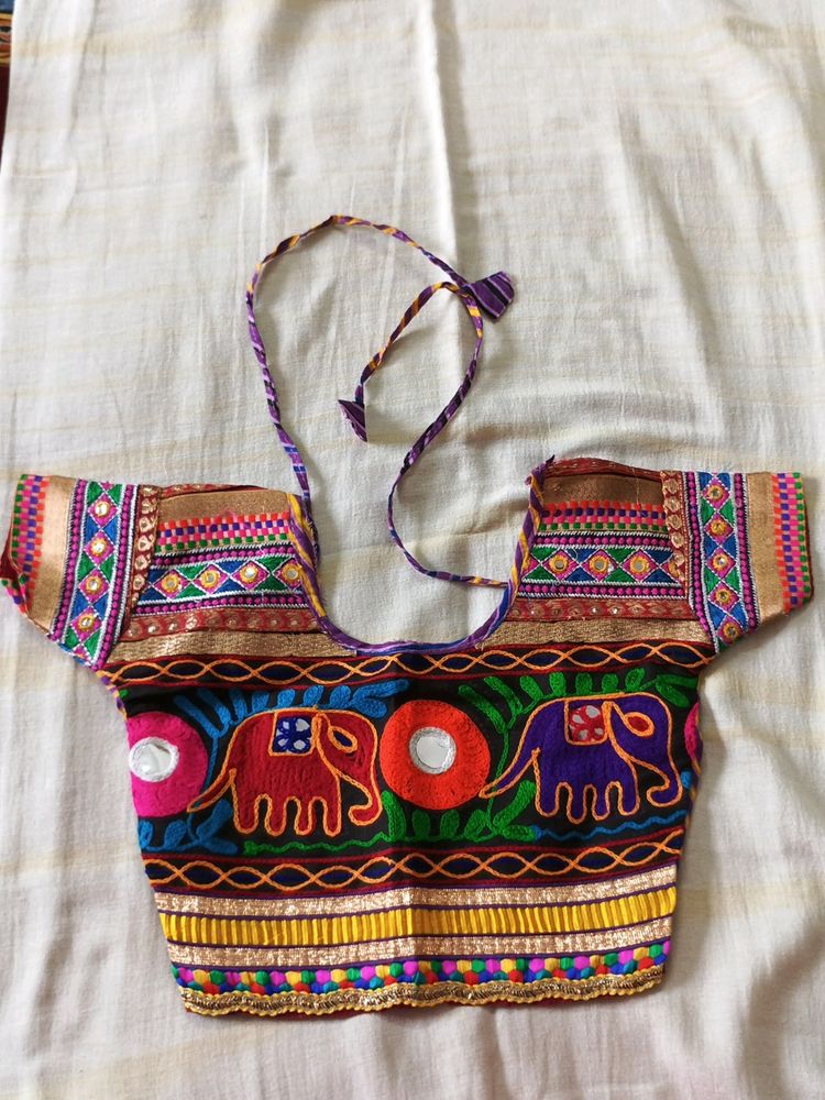 Purple Multicolored Laheriya Chaniya Choli Set