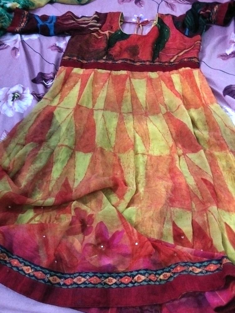 Multi Colour Anarkali Shut.