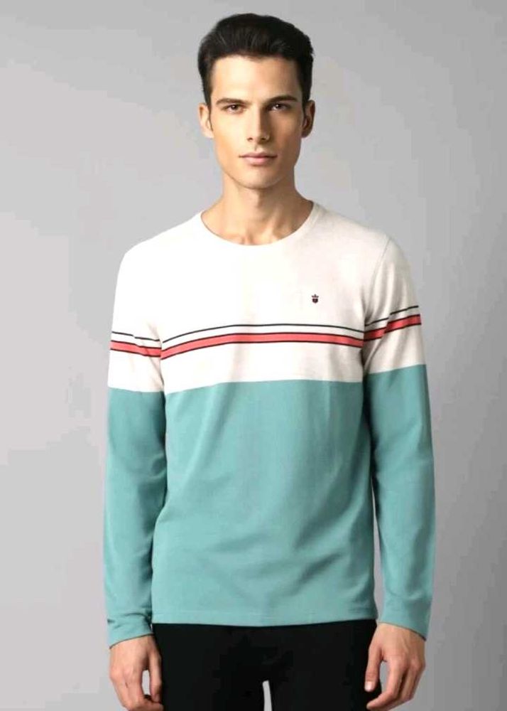 LOUIS PHILIPPE SLIM FIT LONG SLEEVE GREEN T SHIRT