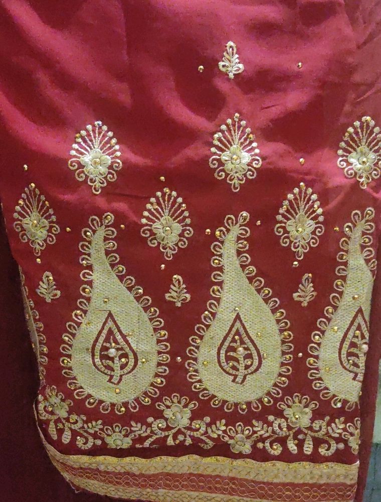 New Wedding Saree With Attached Blouse