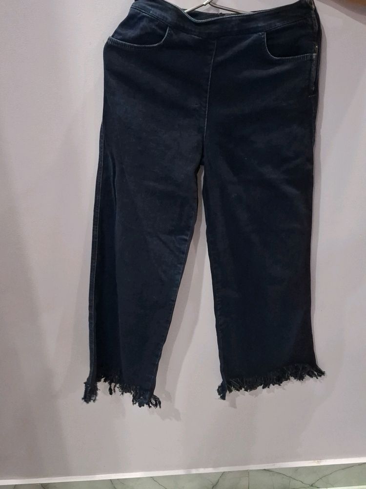 Flared Jeans With Side Zip