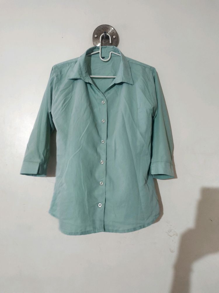 Teal Green Formal Shirt Size L
