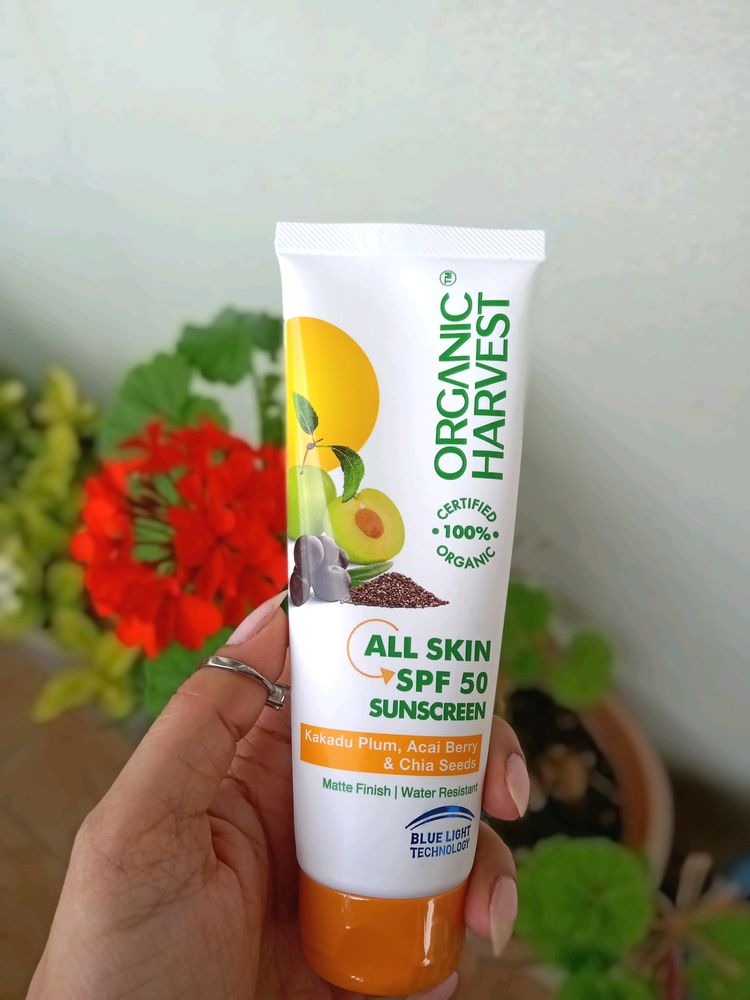 🆕All Skin SPF 50 Sunscreen: Kakadu Plum, Acai Berry & Chia Seeds | Sunscreen for Dry, Oily & Combination Skin | 100% American Certified Organic | Sulphate & Paraben-free 100g