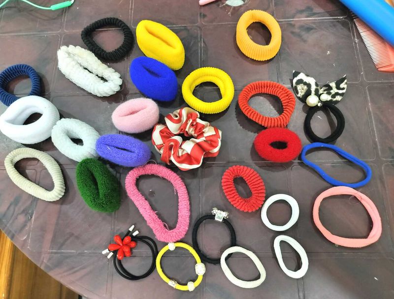 Set Of 15 Hair Ribbon/ Scrunchies