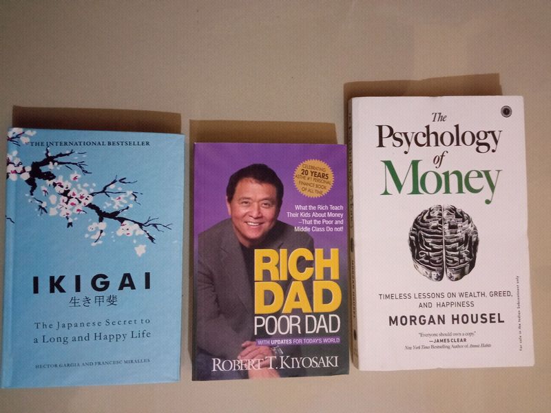 Combo Pack Of IKIGAI + Rich Dad Poor Dad + The Psychology Of Money (New Unused)