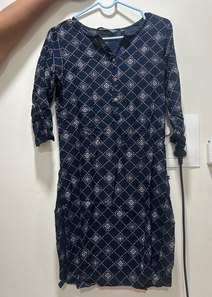 Blue Knee Length Kurti