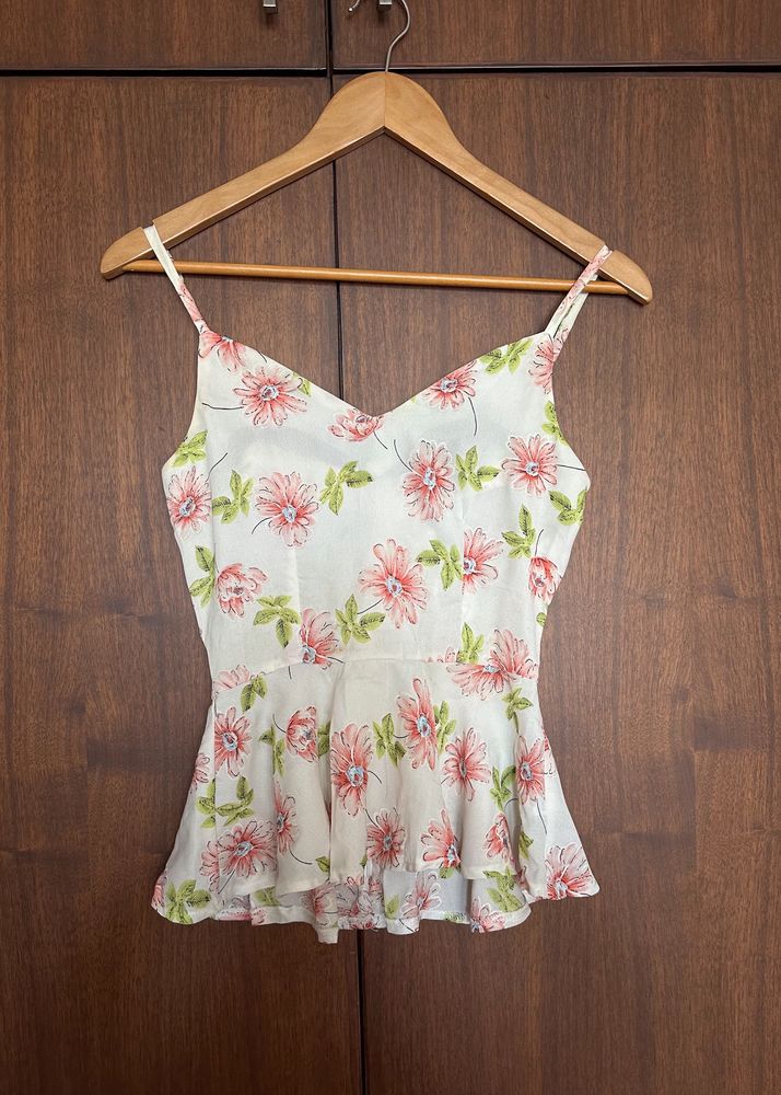 Cream Floral Top