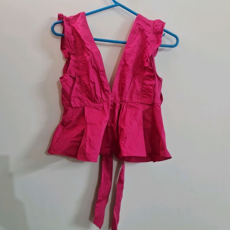 zara hot pink Women top