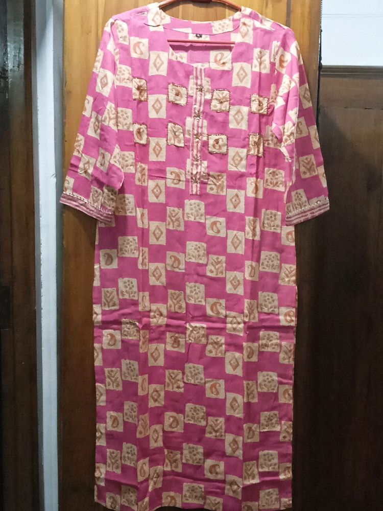 New Cotton Kurti Set. Actual color, close up pic