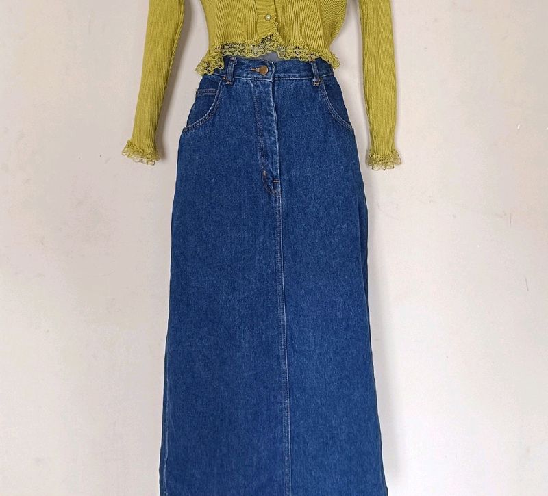 Denim Long Skirt