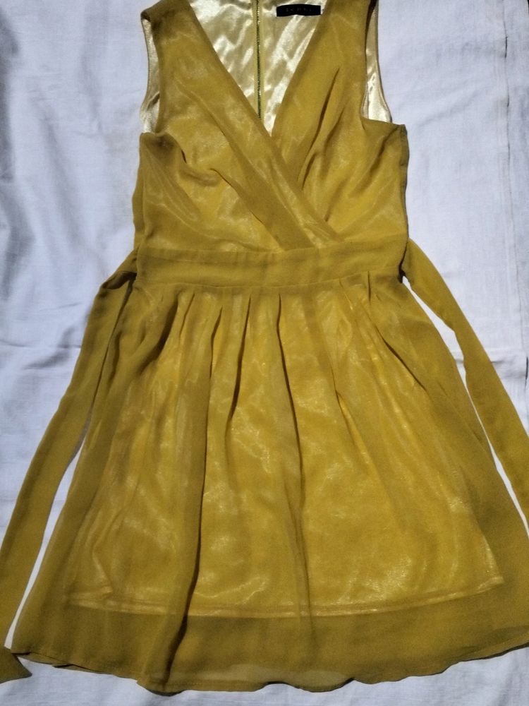 Yellow Satinish Dress