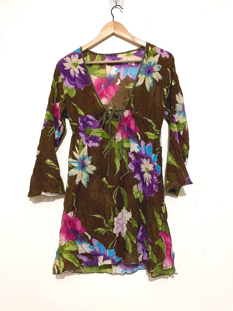 Imported Floral Print Cotton Coverup