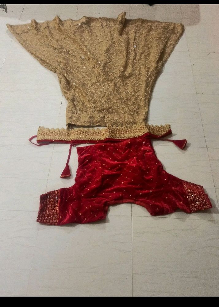 Velvet Bilauj And Lehnga Net Febric