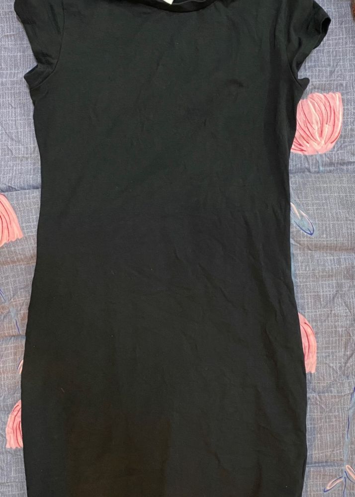 Hm Black Casual Bodycon Dress