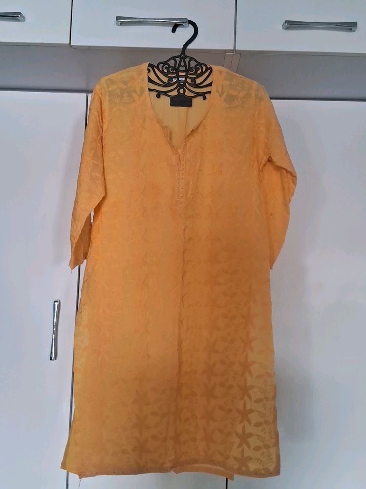 Yellow Cotton Kurta New