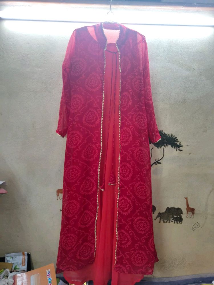 Traditional Bandhani Shrug Gown