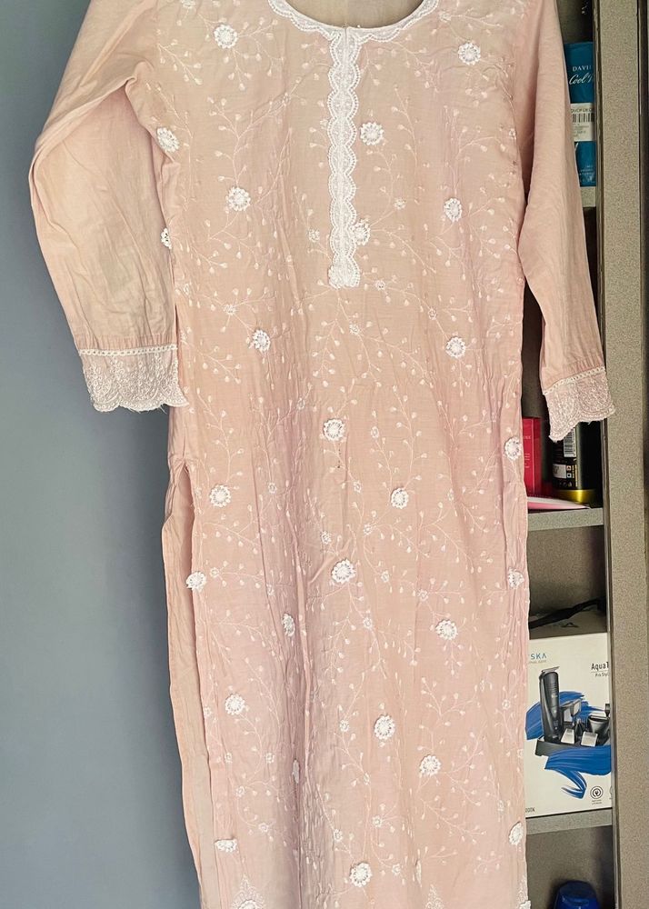 Beige Lukhnowi Kurta Set