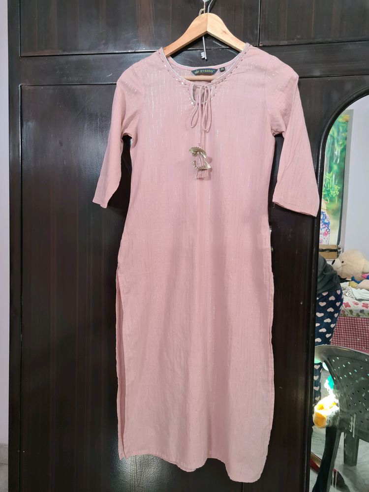 Pink Straight Kurta For Women