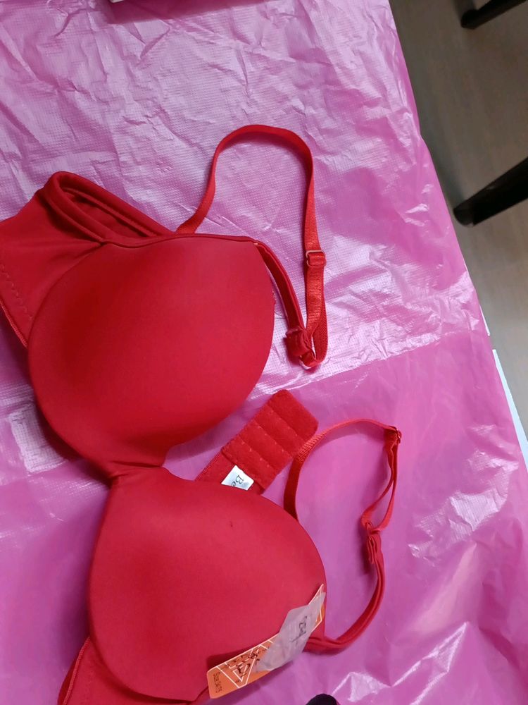 Padded Red Cute Bra