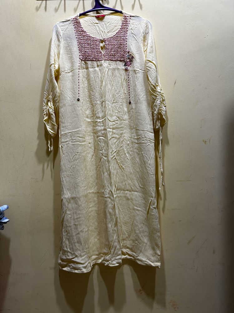 W Lime Yellow Kurta Size XXL