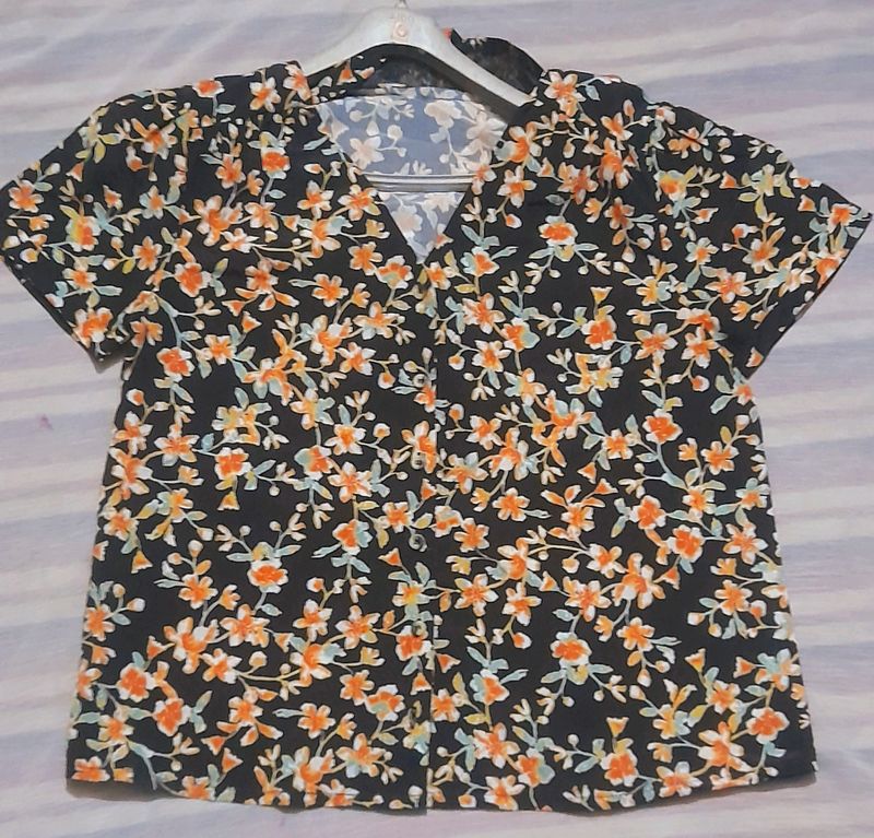 Yellow Black Top Shirt For Girls