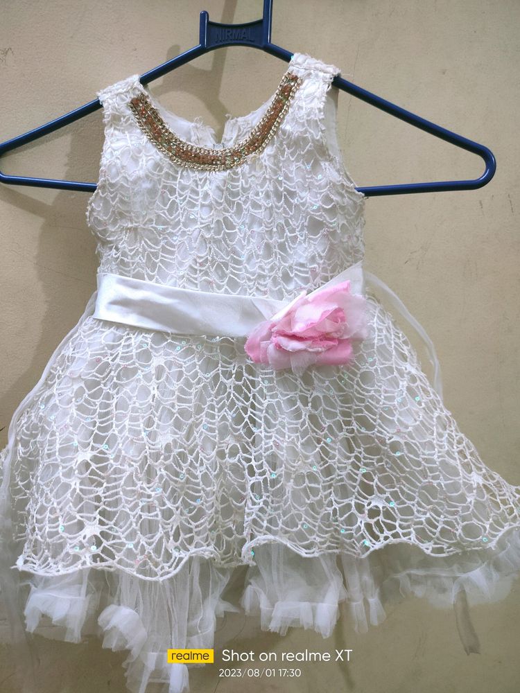 Beautiful White Net Frock🔥🤩