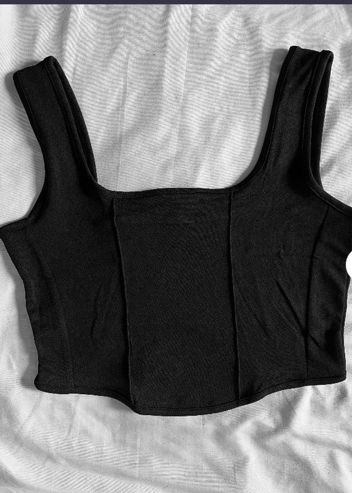 CORSET Black Crop Tops & tunics