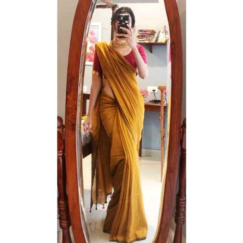 Mustard Saree With Lace