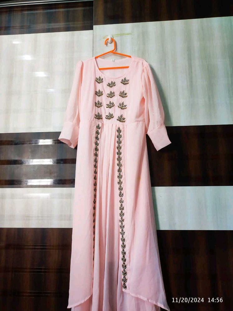 Most Beautiful Baby pink Handbwork Anarkali