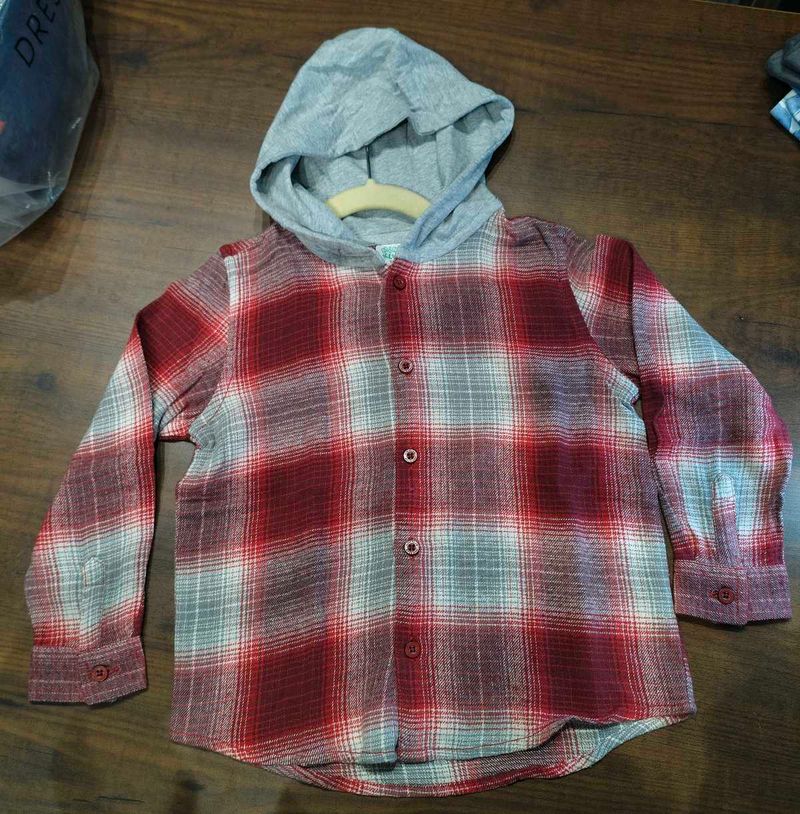 Winter Sale_kids hooded Casual Shirt